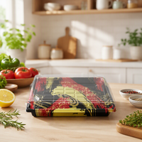 Boîte à sushi de qualité alimentaire avec couvercle transparent, plateau d'emballage en plastique PET épaissi pour comptoir de sushi, vente en gros