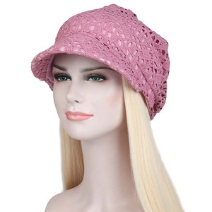 HZM-24306 Bonnets double couche creux en maille, chauds et amples, pour femmes, pour l'extérieur et les occasions décontractées - Product Image 3