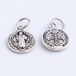 Cổ Bạc 9Mm Saint <span class=keywords><strong>Benedict</strong></span> Huy Chương Mân Côi Vòng Đeo Tay Quyến Rũ Tôn Giáo Christian Đồ Trang Sức Trong Vật Liệu Hợp Kim - Product Image 2