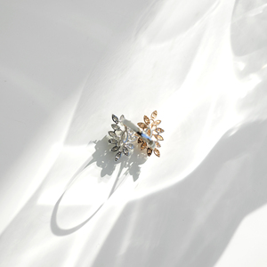 Bague en or 14 carats avec flocon de neige et diamant, bijoux fins, vente en gros, fabricant sur mesure, OEM ODM, usine de bijoux, cadeau pour femme, fournisseur en gros - Product Image 1