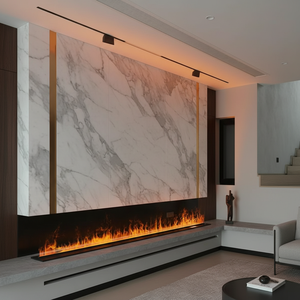 Chimenea Eléctrica Interior Moderna Personalizable con Control Remoto, Vapor de Agua, LED que Cambia de Color, Humidificador de Pared con Efecto de Llama - Product Image 1