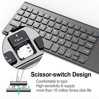 Clavier numérique mince 2-en-1 Clavier sans fil 2.4G avec souris numérique à pavé tactile, adapté au boîtier TV de bureau pour ordinateur portable avec fenêtre