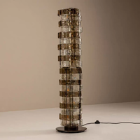 Lampe de sol cylindrique en cristal LED moderne et minimaliste, éclairage décoratif de luxe léger pour salons et chambres, tons de couleur chauds