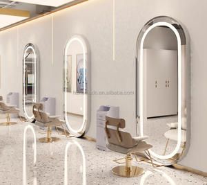 Vendita calda all'ingrosso della fabbrica LED in piedi <span class=keywords><strong>specchio</strong></span> da pavimento per barbiere & parrucchiere toletta luce di inondazione per il centro commerciale Hotel - Product Image 4