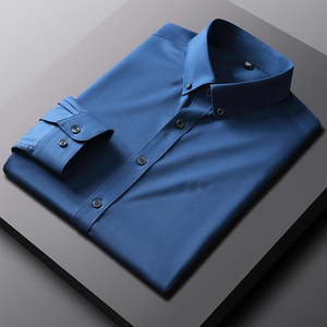 Diseño clásico ODM y OEM Manga larga Botón Abajo Tela suave Camisas De Vestir Para Hombres Color sólido Hombre Camisa De negocios - Product Image 1