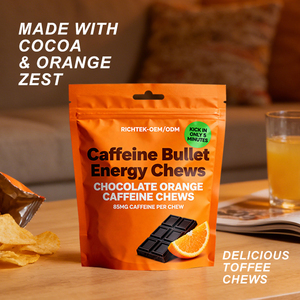 Gomitas Energéticas de Chocolate y Naranja con 85 mg de Cafeína, Masticables con Cafeína para Ciclismo y Deportes de Resistencia - Product Image 5