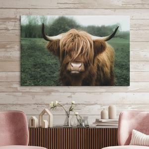 Highland Cow Canvas Print: Rustic Farmhouse Animal Wall Art,<b>WRAPPED</b> CANVAS - Product Image 3