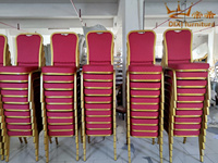 Kursi Perjamuan Makan kursi besi aluminium warna emas disesuaikan Hotel restoran pernikahan