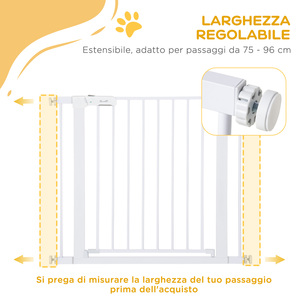 PawHut Barrière de sécurité pour chien, ajustement à la pression, largeur réglable 75-96cm - Product Image 6