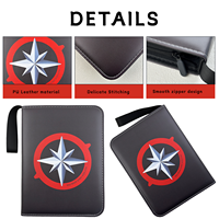 Binder Kartu Koleksi Grosir Custom, Kulit PU 400 Kartu, 4 Kantong, 3 Ring, Album Zipper untuk Koleksi Kartu