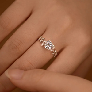 Bague en diamant pour femme, bijoux de mode, bague personnalisée, série de mariage, argent sterling S925, zircone, vente en gros OEM - Product Image 4