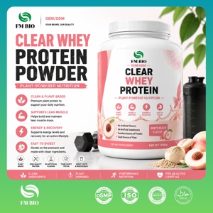 Poudre de Protéine de Lactosérum Transparente Pêche Blanche OEM 3000g Faible en Sucre Sans Arômes Artificiels Nutrition Sportive Fitness Marque Privée - Product Image 1