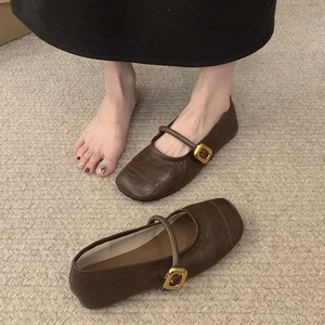 Nouvelles Chaussures Plates Noires Rétro Françaises à Bout Carré et Coupe Basse pour Femme Printemps-Automne 2026 - Product Image 4