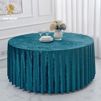 Décoration de table de banquet de mariage, nappe personnalisée, fourniture en gros, nappe ronde unie en tissu floqué