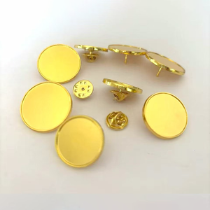 Broche ronde en métal doré personnalisable avec motif et taille, badge à épinglette, autocollant imprimé, époxy, vente en gros promotionnelle - Product Image 2
