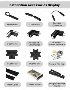 Магнитный светодиодный Трековый светильник, аксессуары, 1 м, 1,5 м, 2 м, прямой разъем, Трековый светильник, рельсовая система, магнитный Трековый светильник 48 в - Product Image 5