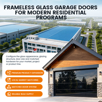 Porte de garage sectionnelle en aluminium sans cadre, panneau entièrement vitré, verre trempé 5 mm, miroir givré noir, sur mesure
