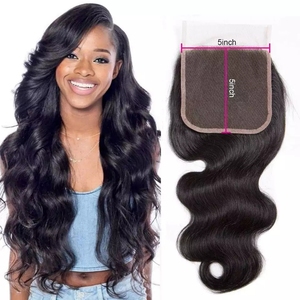 High Quality Virgin Human Hair Closure 4'*3.5' Lace Straight Remy Natural Color Middle-Part Raw Vietnamese <b>Wig</b> <b>Braiding</b> Hair - Product Image 2