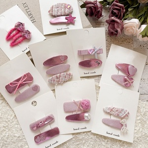 MIO <span class=keywords><strong>serie</strong></span> Rosa dulce niñas pinzas para el cabello conjuntos perla lentejuelas arco BB pinzas para el cabello lindo niños horquilla pajarita flor accesorios para el cabello - Product Image 2