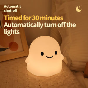 Lámpara Nocturna de Silicona con Forma de Fantasma, LED de Color Cambiante, Recargable por USB, Lámpara de Noche para Niños, Lámpara de Noche Suave al Tacto para Guardería - Product Image 2
