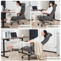 Chaise de bureau exécutive moderne en cuir à dossier haut, pivotante, inclinable, avec massage, design ergonomique, base chromée fixe
