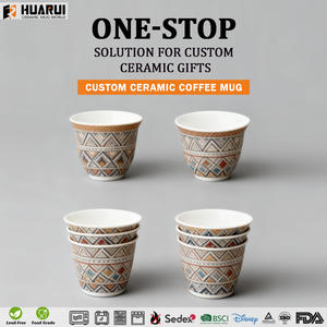 Benutzer definierte Plaid Muster Porzellan Tee Kawa Tasse personal isierte nah östliche Stil kleine Keramik arabische Cawa Tassen Set mit Geschenk box - Product Image 6