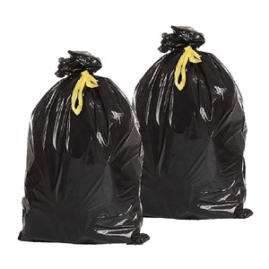 25 doublures noires avec cordon de serrage 36,5 x 44,5. Sacs en polyéthylène basse densité épais de 1 mil, 45 gallons, pour l'élimination des déchets, écoles - Product Image 6