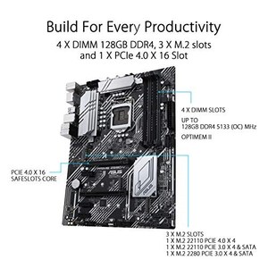 Carte mère de luxe PRIME Z590-V ATX LGA1200 pour processeurs 10e/11e génération, PCIe 4.0, 4 DDR4, Type-C, DP, M.2, 128 Go, GAMING, pour ordinateur de bureau, occasion, Z590 - Product Image 3