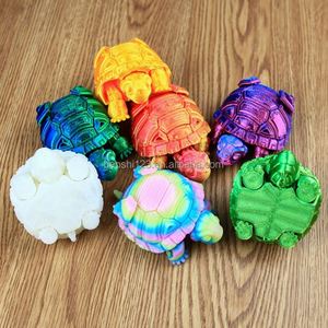 Juguete de Plástico con Articulaciones Móviles Impreso en 3D Unisex para Niños, Adorno Creativo de Animal, Tortuga Mecánica, Juguete Novedoso para Todas las Edades - Product Image 2