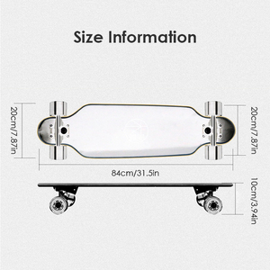 ZHOYA Small Longboard Skateboard, Trottinette à Quatre Roues pour Débutants, Skateboard de Rue, Skateboard de Surf avec Motifs - Product Image 4