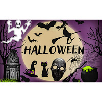 Décoration de fond de fête d'Halloween, guirlande d'arche de ballons 2022, arche de ballons pour enfants, joyeux Halloween, chauve-souris, araignée noire