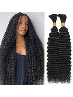 Extensions de cheveux naturels noirs brésiliens Remy de qualité supérieure, cheveux vierges alignés sur la cuticule, cheveux bouclés profonds pour tresses bohèmes
