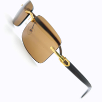 Lunettes Diamant Véritables en Corne de Buffle de Taureau, Sans Monture, Blanches, Vintage, Naturelles, de Marque de Luxe