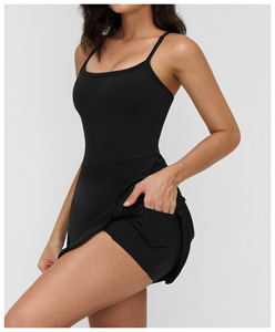Abito Sportivo da Tennis Personalizzabile con Logo, Senza Maniche, con Pantaloncini Interni, Traspirante, per Fitness ed Esercizio, Abbigliamento Casual da Tennis per Donne - Product Image 4