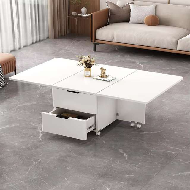 Multi Purpose Tea Table with Wheels for Household Use, New Movable Folding Multifunctional Dining Table