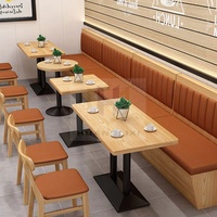 Tables et chaises de restaurant modernes, ensembles de canapés, meubles, café, boutique, restauration rapide, bar, banquette en bois
