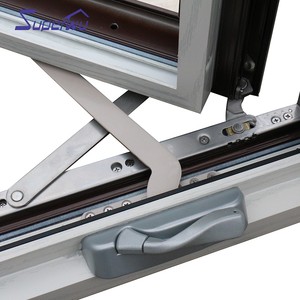 Stile americano doppio vetro di sicurezza residenziale finestra in alluminio rivestito di legno manovella finestre aperte - Product Image 3