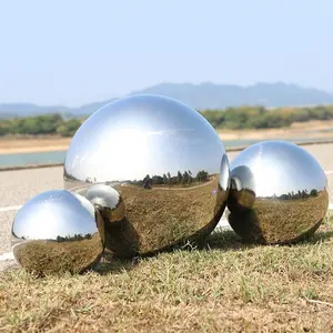 Bolas ocas de aço inoxidável, esferas ornamentais de 300mm 400mm 500mm 600mm para jardim, bolas olhantes inox