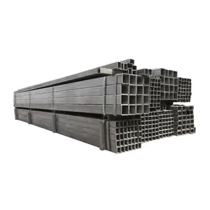 Sección hueca rectangular de acero, tubería cuadrada de carbono de 40x40mm, ASTM A500, color negro