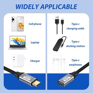 10Gbps USB 3.2 5A Charge Rapide Nylon Type-C Câble D'extension Mâle <span class=keywords><strong>Femelle</strong></span> pour IOS Power Bank Ordinateur Portable Tablette Téléphone Accessoires - Product Image 5