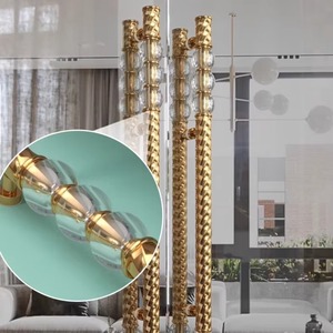 Poignée de <span class=keywords><strong>porte</strong></span> en verre cristal doré de luxe moderne pour hôtel, poignée robuste pour portes coulissantes, quincaillerie d'intérieur architecturale - Product Image 1