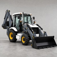Mini-chargeuse-pelleteuse 4x4 compacte, excavatrice hydraulique diesel à vendre pour la construction et le terrassement agricole