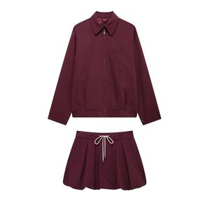 哲哲高品质时尚女装精品服装新款街头穿翻倒长袖夹克和迷你裙<span class=keywords><strong>2</strong></span>件套 - Product Image 2