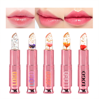 Température nutritive longue durée personnalisée changement de couleur baume à lèvres hydratant pour les lèvres gelée de fleurs rouge à lèvres transparent soin des lèvres