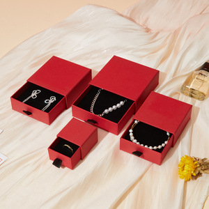 Custom Logo Cardboard Drawer Jewelry Packaging <b>Box</b> for Necklace Earrings Ring Gift Paper Luxury Jewelry <b>Box</b> - Product Image 3