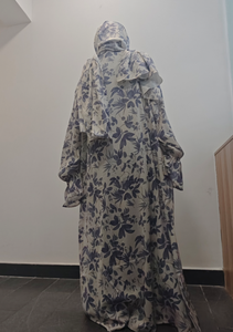 J-259 elegante abito <span class=keywords><strong>da</strong></span> preghiera <span class=keywords><strong>da</strong></span> donna in raso elegante Abaya di alta qualità con Hijab <span class=keywords><strong>da</strong></span> Dubai stampa floreale per Eid Muslim festival - Product Image 6
