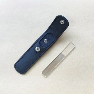 Dual Side Nano Glass Nail <span class=keywords><strong>Buffer</strong></span> File com <span class=keywords><strong>Leather</strong></span> Case Eco-friendly 80 # Nail Care Tool para Nail Salon Use - Product Image 5