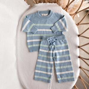 Nouveau-né bébé garçons fille vêtements ensembles 100% coton doux rose <span class=keywords><strong>tricot</strong></span> <span class=keywords><strong>tenues</strong></span> meilleure vente pour 0-3 ans bébés - Product Image 3