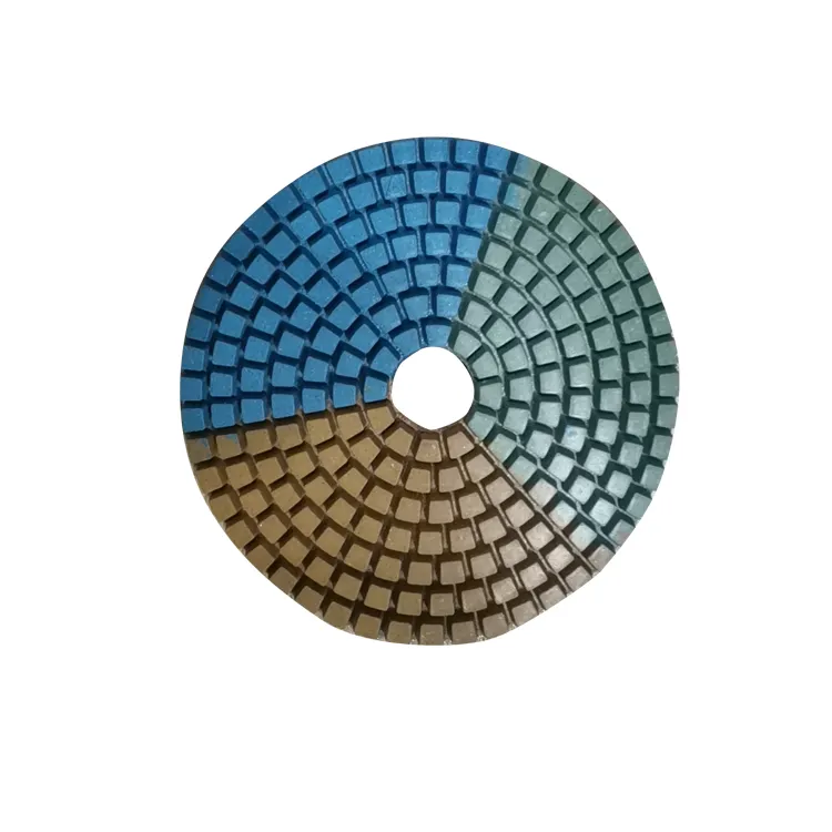 100mm angle grinder machine Flexible 3 color wet diamond resin bond polishing pads for granite marble and hand tools
