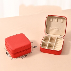 Boîte à bijoux portable de voyage, mini boîte à bijoux en cuir, boîte de rangement, boîte <span class=keywords><strong>cadeau</strong></span> pour filles et femmes, pour boucles d'oreilles, colliers, <span class=keywords><strong>cadeau</strong></span> promotionnel - Product Image 5